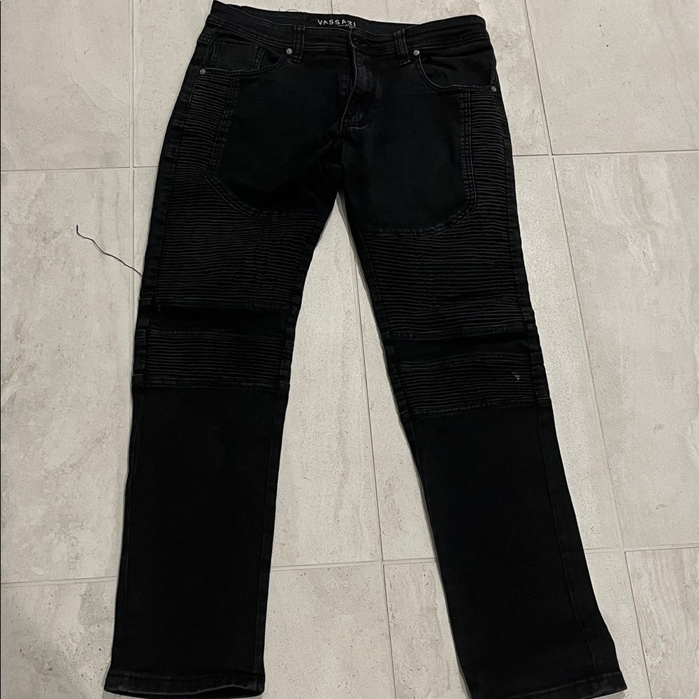 Vessari Men's Slim Black Jeans